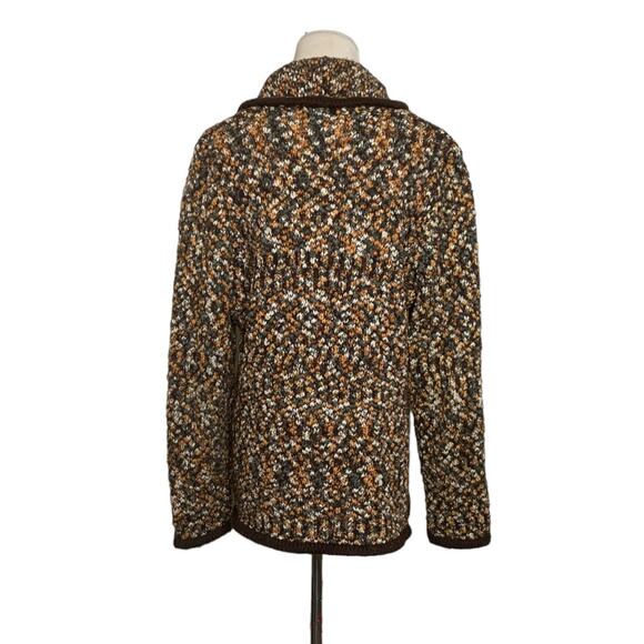 Caroll Reed Button Up Brown Tweed Cardigan Size X - Picture 2 of 9